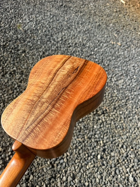 spalted curly koa tenor with arm bevel