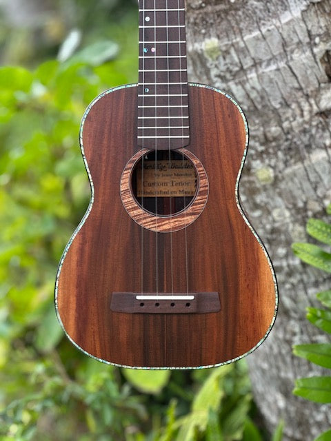 Milo extended tenor with curly koa binding and shell