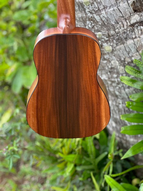 Milo extended tenor with curly koa binding and shell