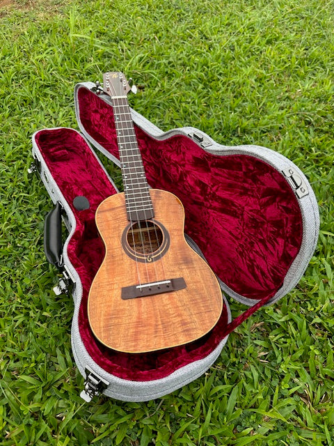 4A Curly Koa Tenor Ukulele with 24K gold inlay