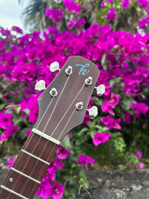 5A Curly Koa, Gloss finish with shell inlays