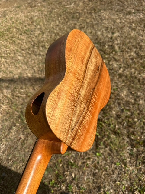 spalted curly koa tenor with arm bevel